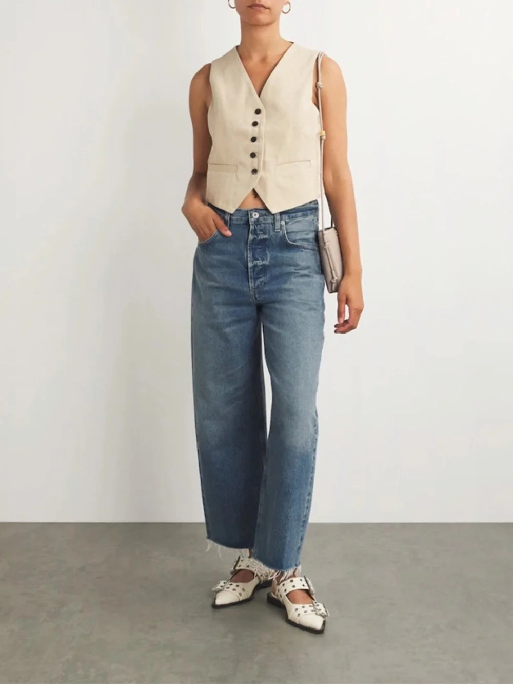 NEW CITIZENS OF HUMANITY Raw-Hem Ayla Cropped Jeans Doheny Womens Size 24